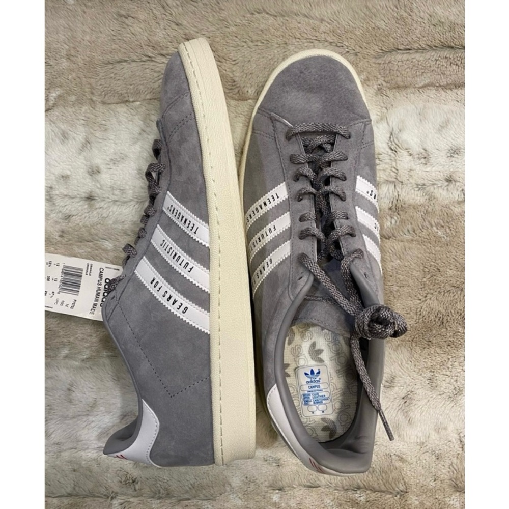NWT Adidas🔥Automatic Campus Human Made Mens Casual Shoes Grey / Cloud White - Picture 9 of 16